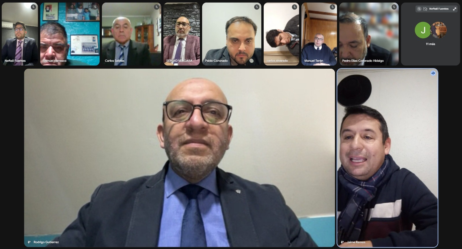 Participantes de la reunión virtual de preparación para la Zonal de Julio